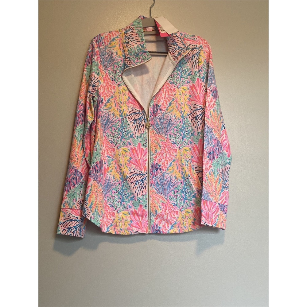 NWT Lilly Pulitzer Leona Zip Up Multi Splashdance Size Medium